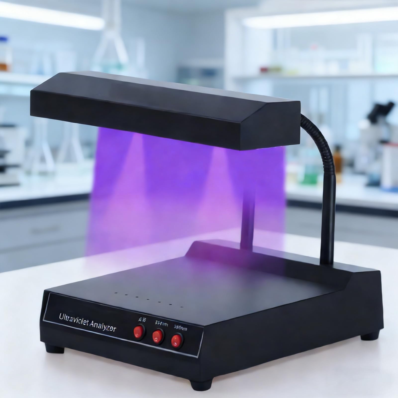 Tester analizatora ultrafioletowego, 254 Nm/365 Nm, lampy UV, z matrycą punktową, lampami UV ze szkła kwarcowego i filtrami, do badań naukowych, przemysłu tekstylnego i chemicznego