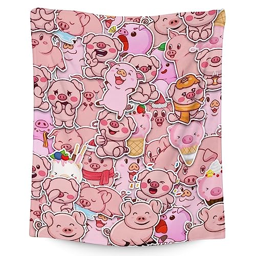 Pig Blanket for Kids, Aldults - Soft, Fuzzy & Cozy - 60