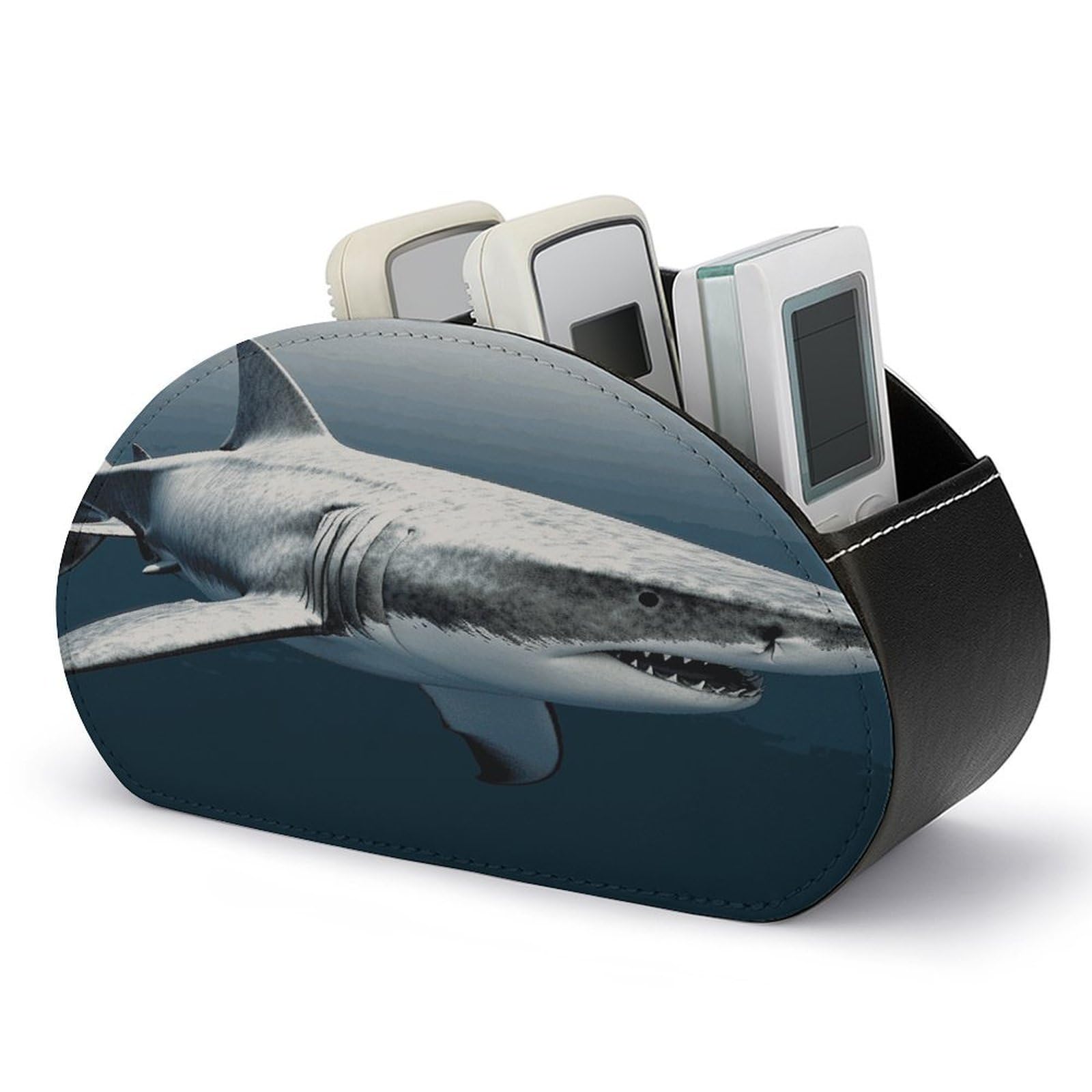 Btcowzrv Style 3D Shark Fish Remote Control Holder With 5 Compartments
