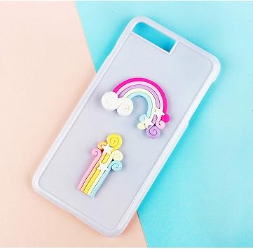 Fewo Rainbow and Cloud Fondant Molds Silicone Gum Paste Polymer Clay Resin Sugar Craft Mould Birthday Party Baby Shower Cake Cupcake Decorating Tools Favors (Set of 2)