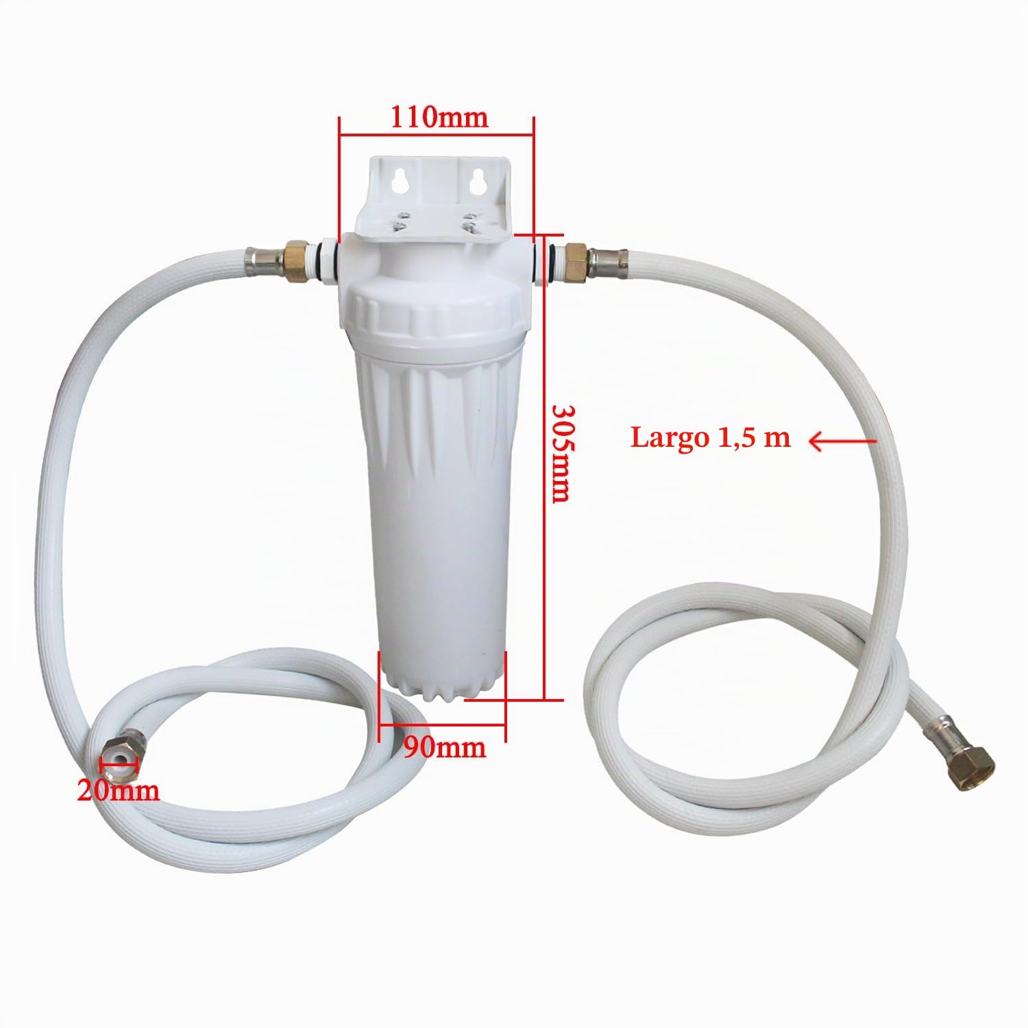 Filtro de agua para máquina de hielo industrial purificador comercial para cafetería restaurante dispensador de agua fría y caliente cartucho de filtro purificador (Tubería de agua de una sola etapa)