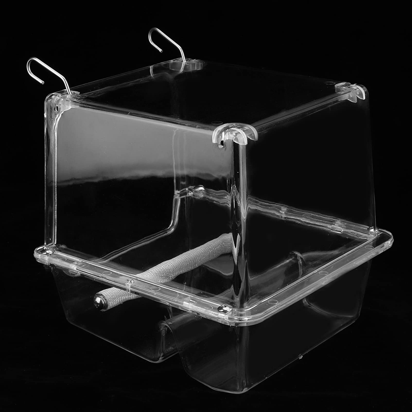 Mangiatoia per uccelli No Mess, mangiatoia automatica per pappagalli, contenitore per alimenti in plastica trasparente, accessori per mangiatoia per pappagalli, accessori per