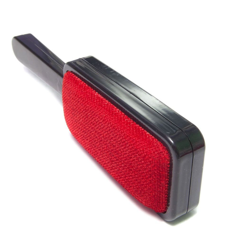 Double Action 2 Way Clothes Brush - LINT_REMOVER - Red Nylon, Polyester Handle