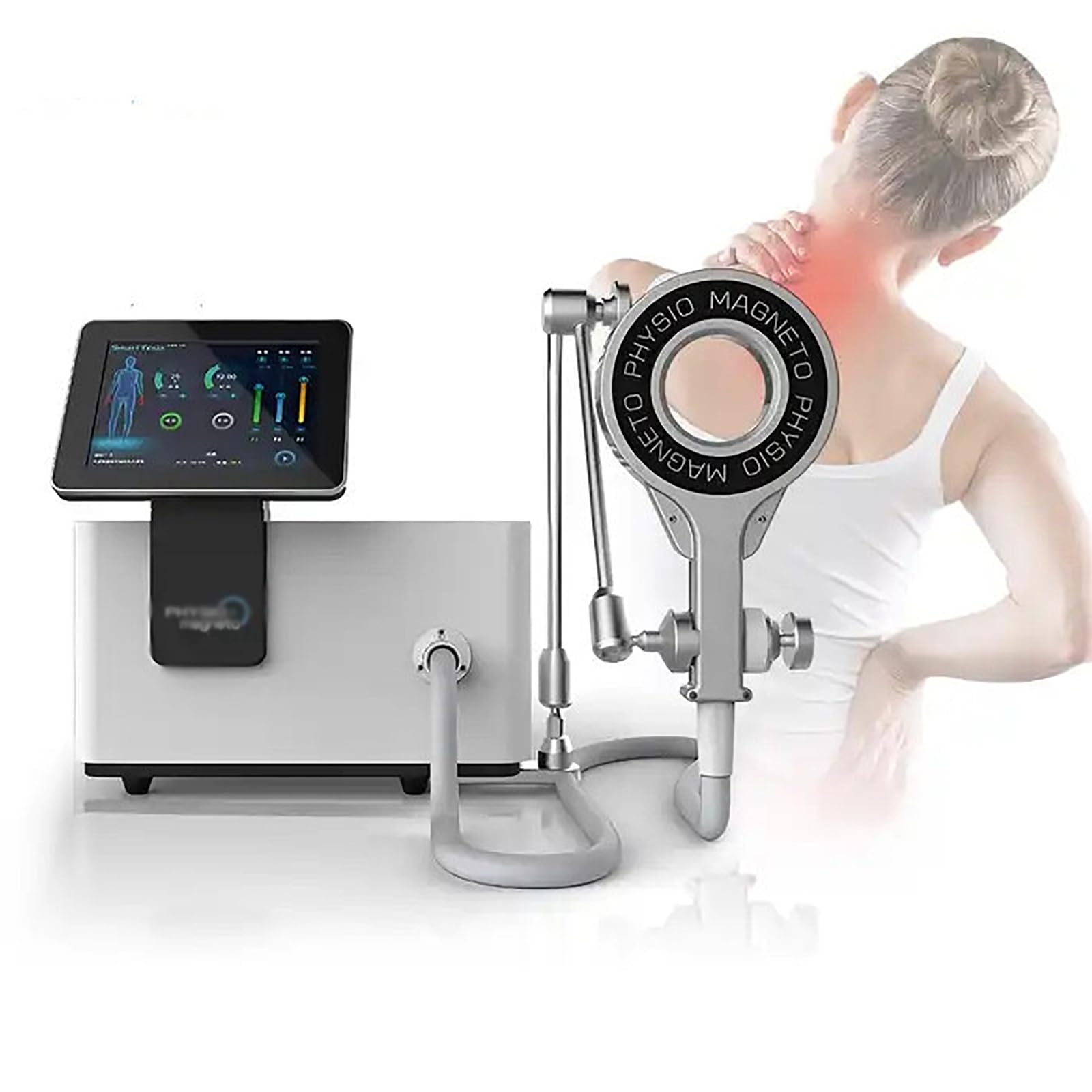 Macchina per Fisioterapia 4T, Macchina per Magnetoterapia con Braccio Supporto Rotante a 360°,2 modalità Lavoro E Penetra nella Pelle Fino a 18cm, Intensità Regolabile E Frequenza 1000-3000KHZ