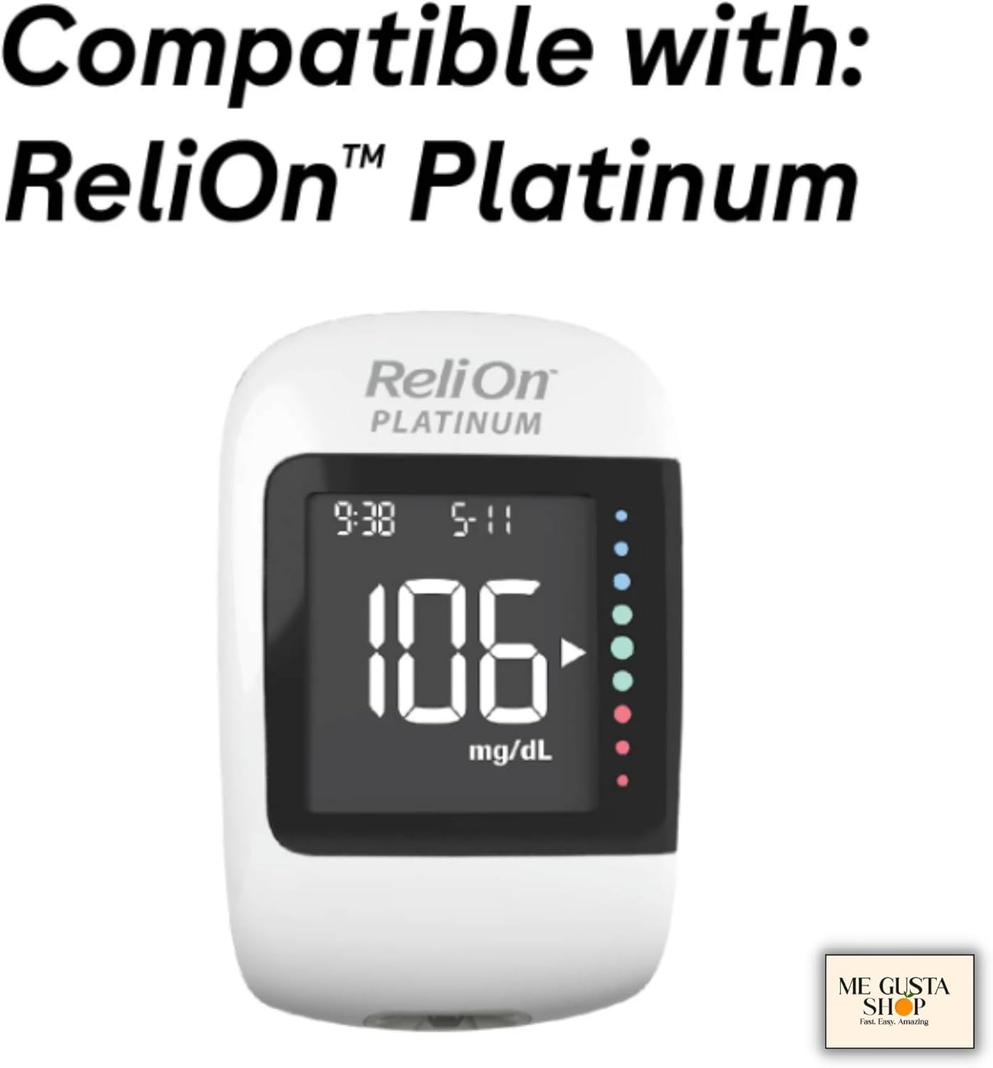 ReliOn Platinum Blood Glucose Test Strips, 50 Count (Pack of 01) + me Gusta Sticker