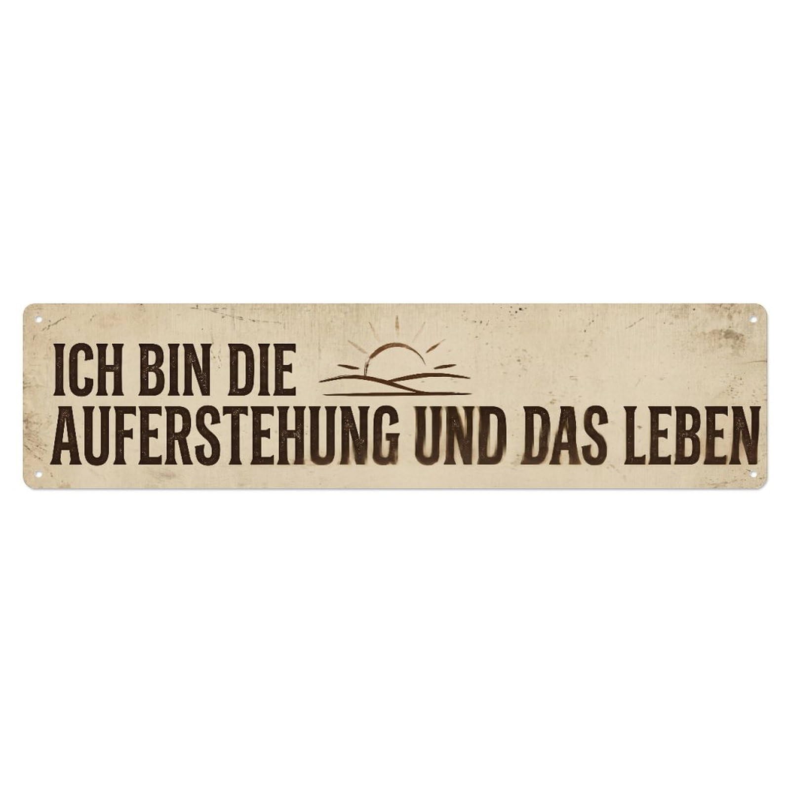 Fyrn Style Resurrection Life Scripture Bible Verse Positive Metal Tin Sign