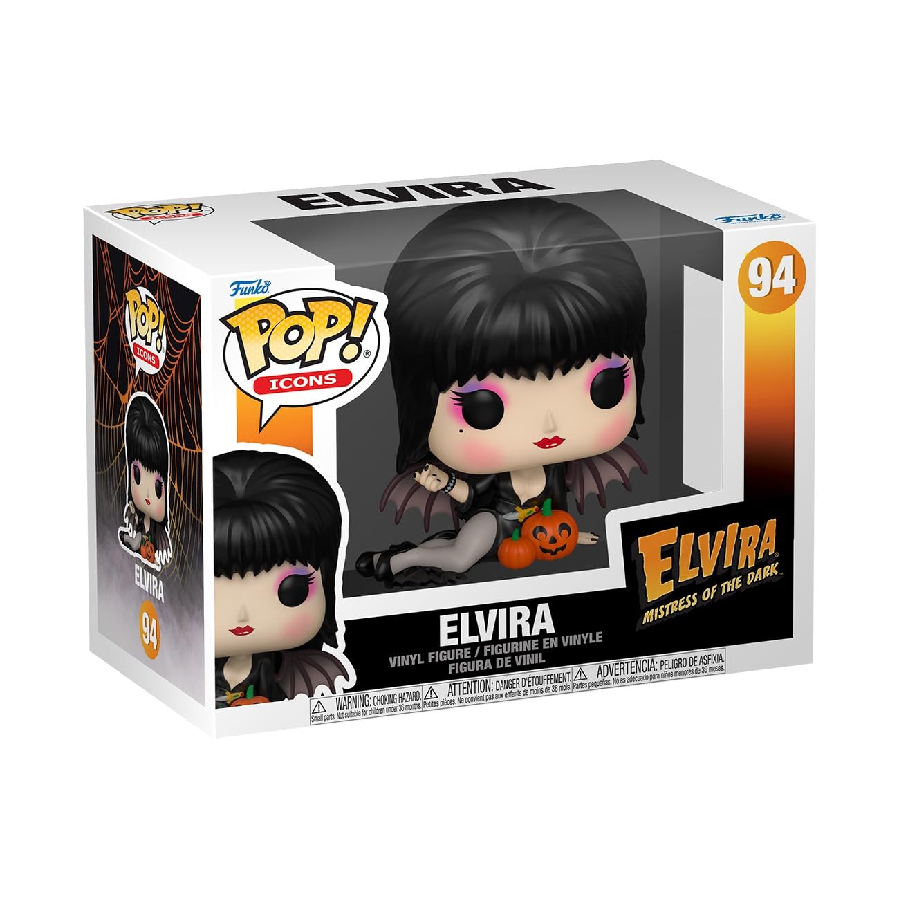 Funko Pop! Icons: Elvira Mistress Of the Dark - Elvira Mistress Of the Dark Pumpkins - Collectable Vinyl Figure - Gift Idea - Official Merchandise - Toys for Kids & Adults - Movies Fans