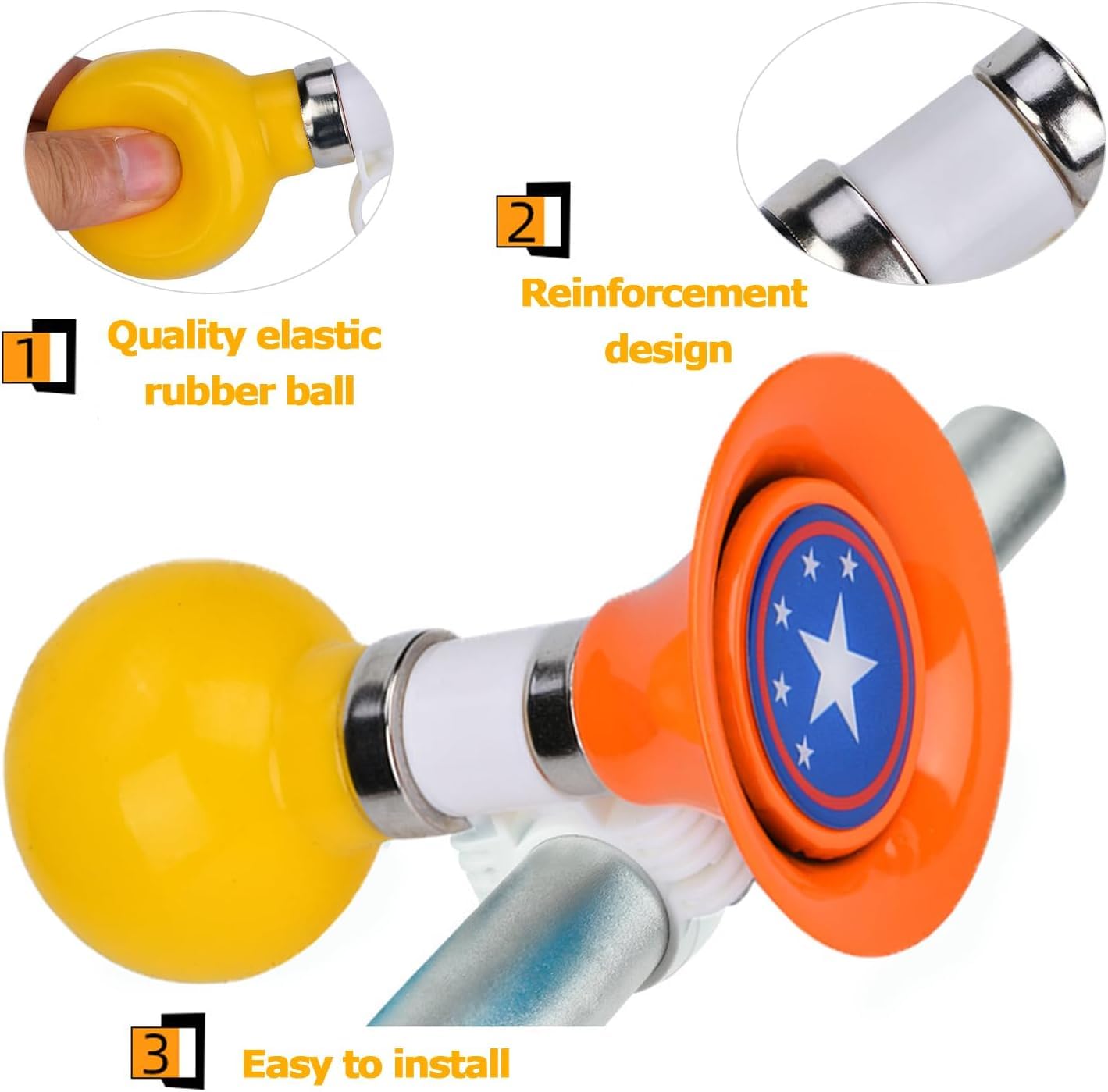 Cloche De Klaxon De Vélo Pour Enfants - Sonnette Avertissement Métal Et Caoutchouc Colorée