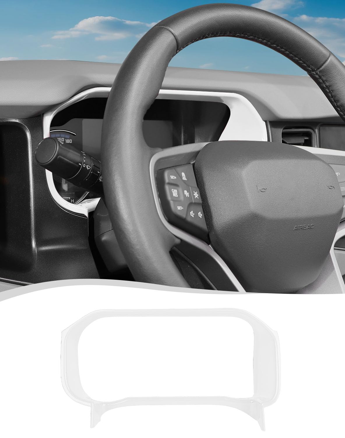 Voodonala Center Console Dashboard Panel Cover Trim Compatible with Ford Bronco Accessories 2021 2022 2023 2024, White