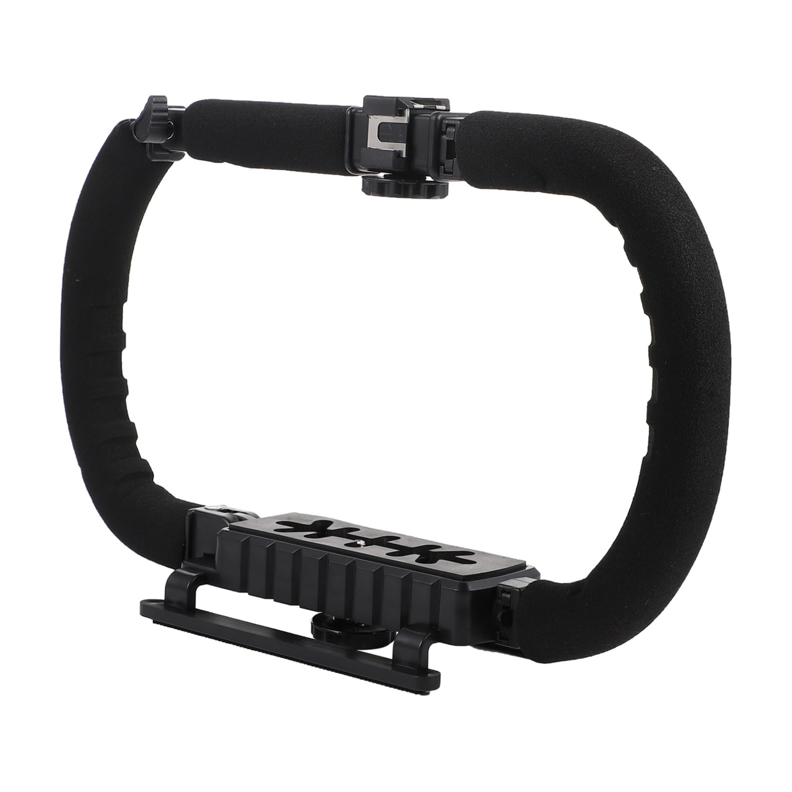 Stabilizzatore per Videocamera Manuale U Rig Impugnatura in Spugna Antivibrazione e 3 Porte Slitta Fredda per Fotocamere Dv e Smartphone