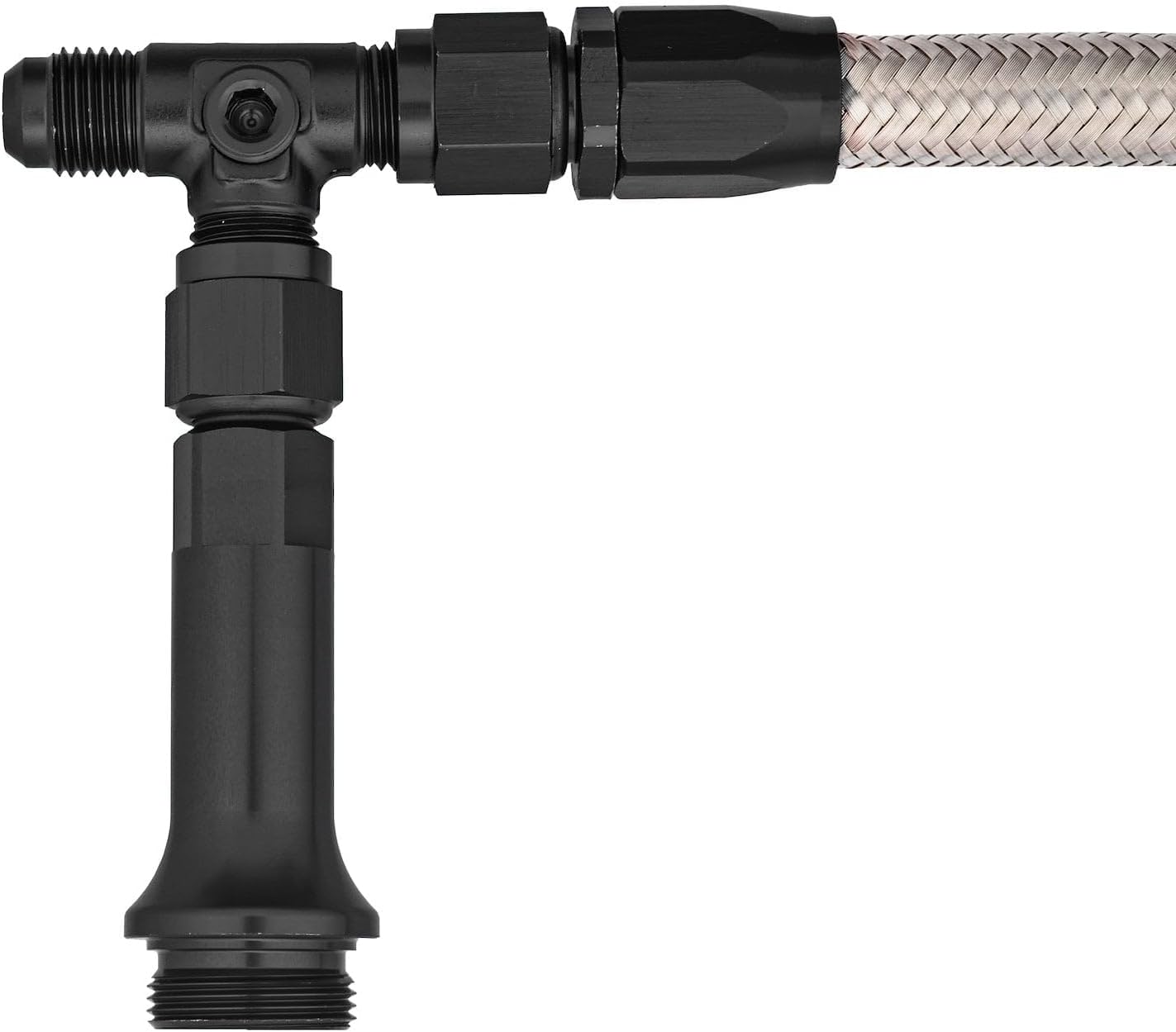 JEGS Dual Feed Fuel Line (Fuel Log) Kit for Holley 4150 Carburetors -6 AN [Braided Stainless Steel, Black Fittings]