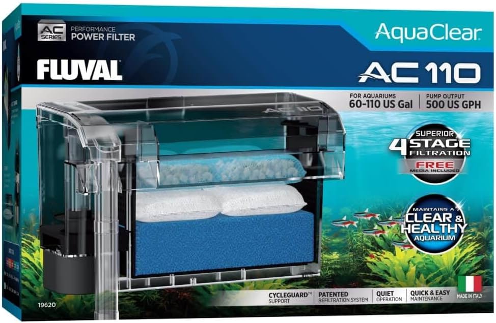 Fluval AquaClear AC110 Aquarium Backpack Filter, 1890 lph