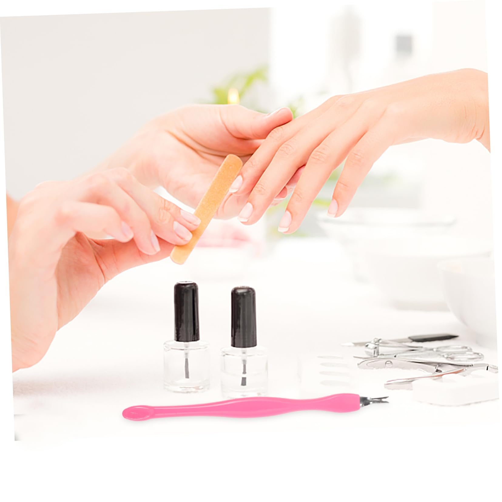 minkissy Nail Care Set Cuticle Trimmer Remover Pusher Fork Stainless Steel for Home Use