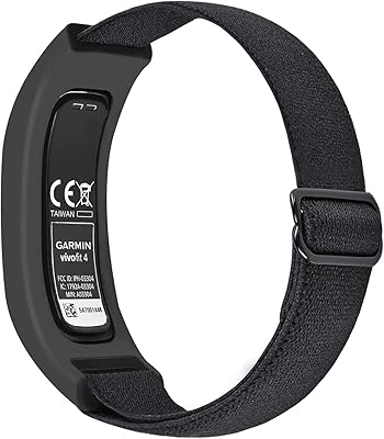 C2D JOY Elastic Nylon Bands Compatible with Garmin Vivofit 4 tracker Replacement Bands with Case-Black