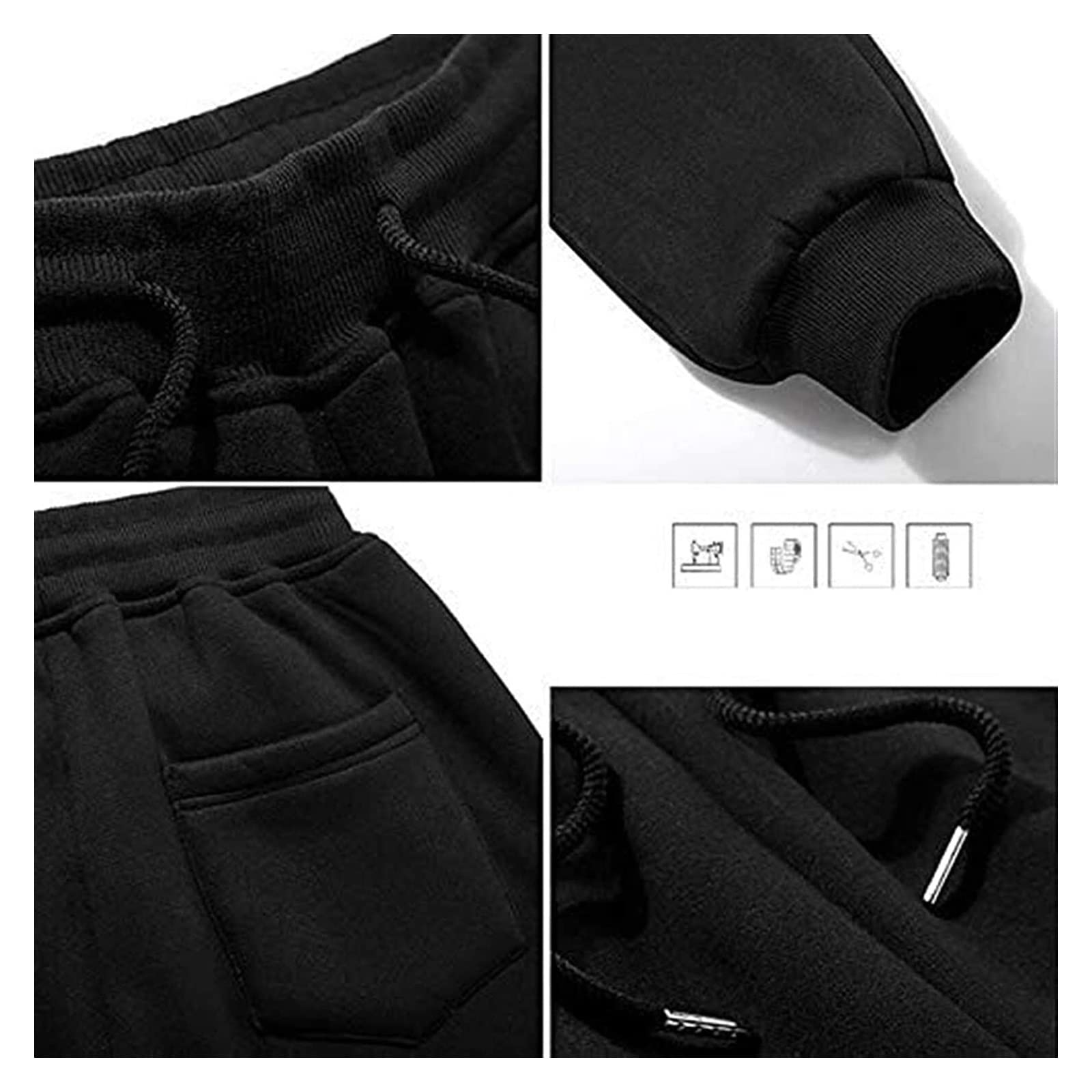 WEITING Spodnie dresowe męskie bawełniane spodnie sportowe slim fit spodnie treningowe długie joggery spodnie na co dzień zimowe polarowe spodnie dresowe z kieszeniami spodnie dresowe streetwear