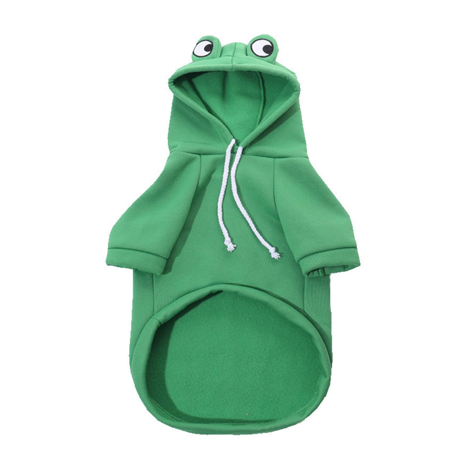 Funny Dog Warm Fleece Hoodie Soft Comfortable Pet Costumes Outfit Breathable Reusable Pet Clothing for Small Dogs Cats Puppy (Green)