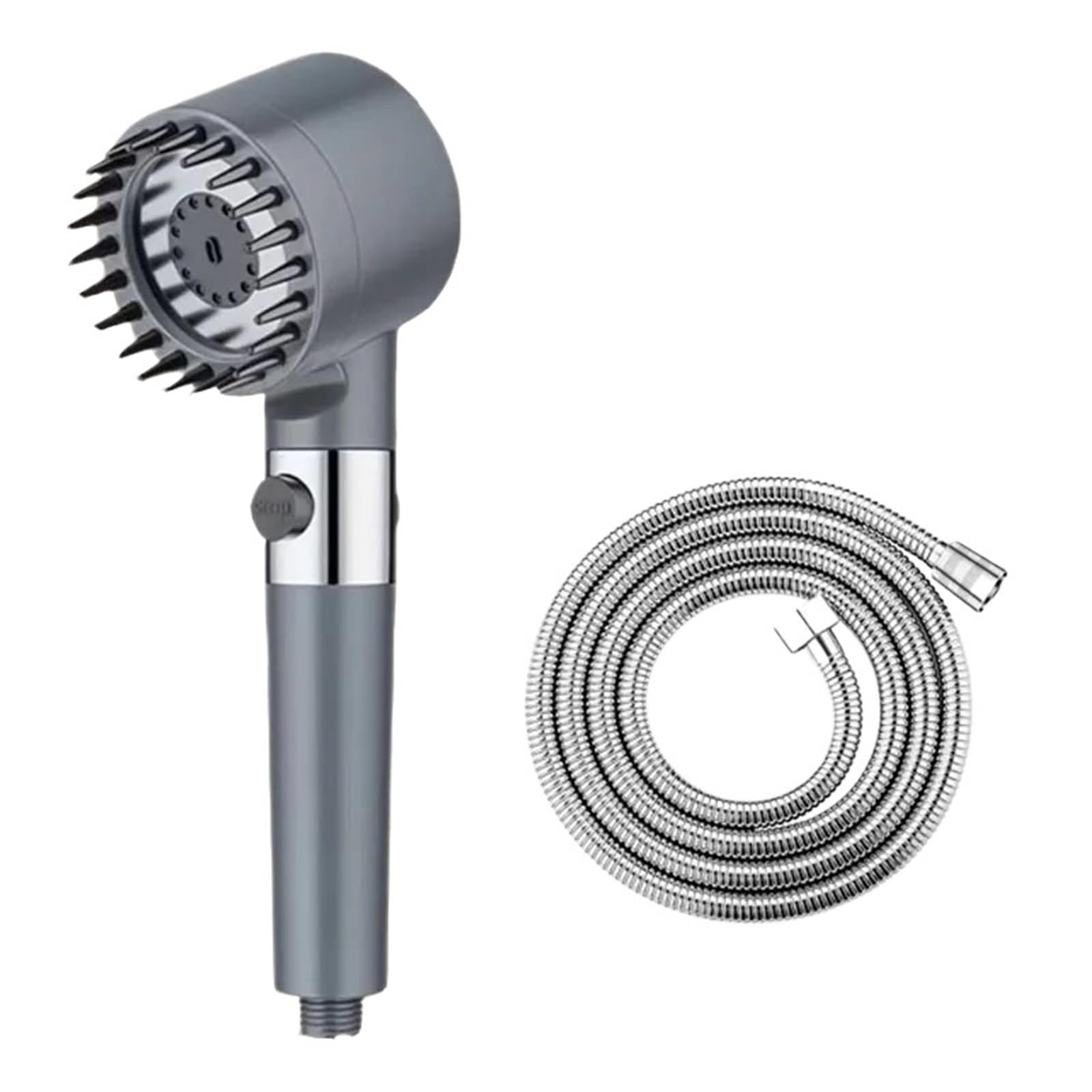 Cabezal de filtro de ducha universal de 4 modos, accesorio de baño gris para el hogar, mejora la calidad del agua y la relajación, accesorios de ducha ideales para experiencia de spa