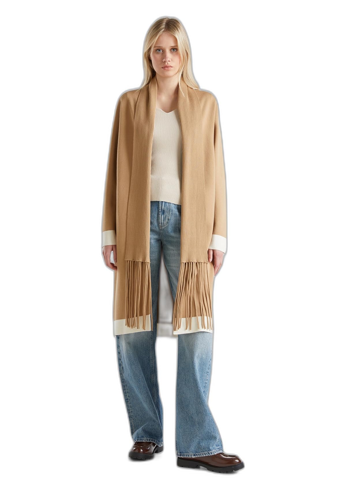United Colors of Benetton Cappotto In Maglia 17q3e603t Cappotto Donna