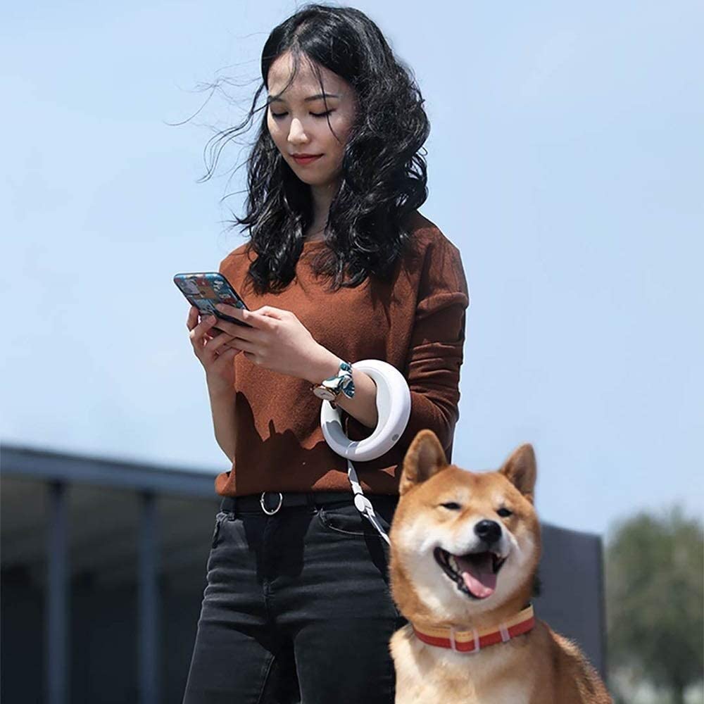Correa Perro Correr Anillo Retráctil para Correa De Perro, Iluminación Led, Collar Flexible para Mascotas, Ajustable Tracción para Perros Y Cachorros Antideslizantes Reforzada(Oranje)