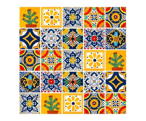 Opiniones y reviews de Hornos de azulejos . 31 Azulejo de Talavera Mexicana Diseños Multicolor Confeti Artesanal Cuadrado 10cmX10cm Cerámica Mosaico Para Proyectos De de Decoracion (25)