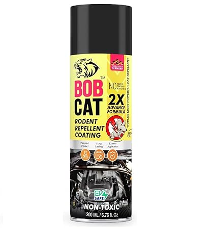 BOB CAT Highly Effective No Entry Rat Repellent Spray for Cars | 2X Advance Formula | Rats Protection for Vehicles Engine and Wire | Non- Toxic Rat Repeal Spray | Pack of 1 x 200ml