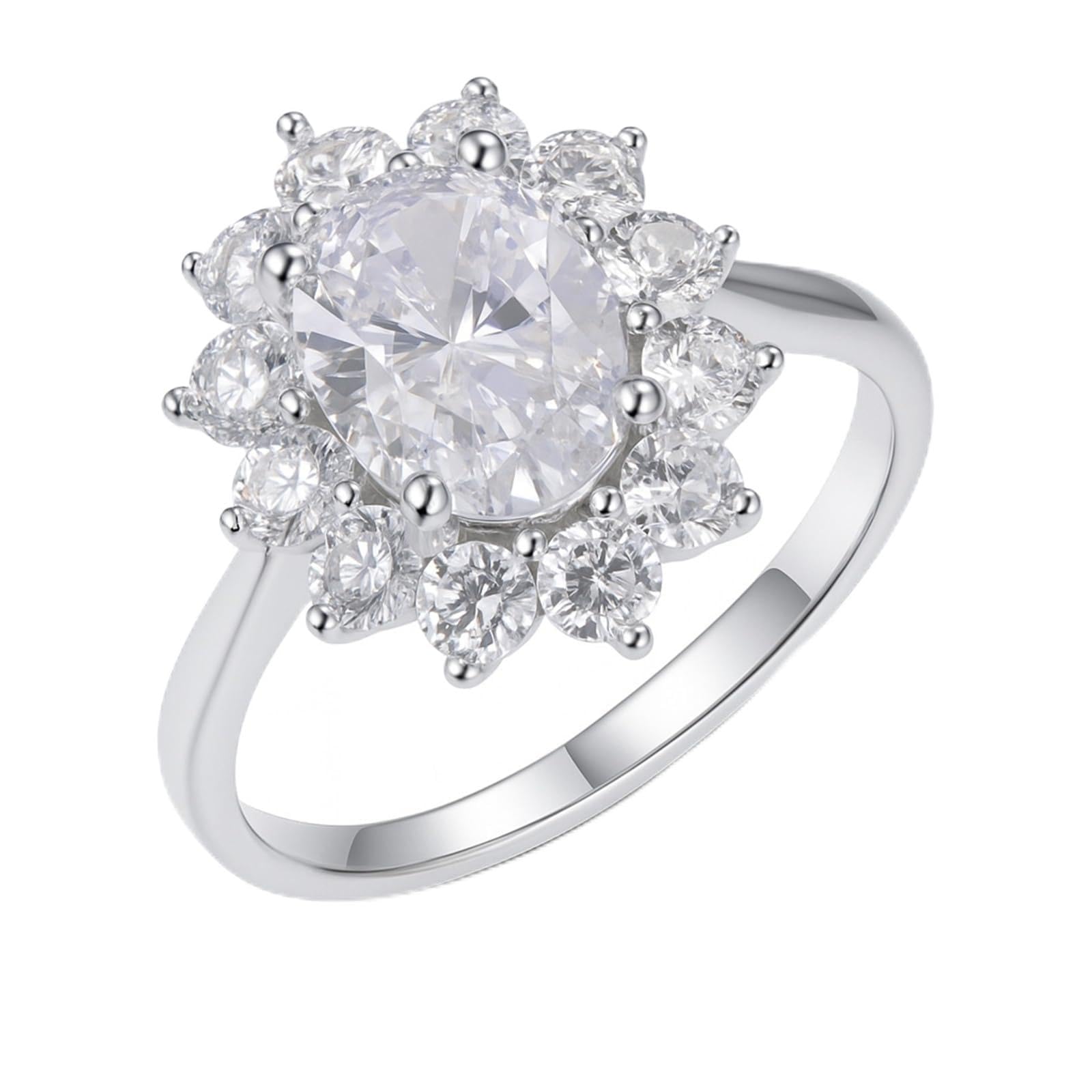 Pierścionek z prawdziwego złota damski, pierścionek ślubny, białe złoto, z 2,5 ct, pierścionek z moissanite, elegancki pierścionek dla kobiet