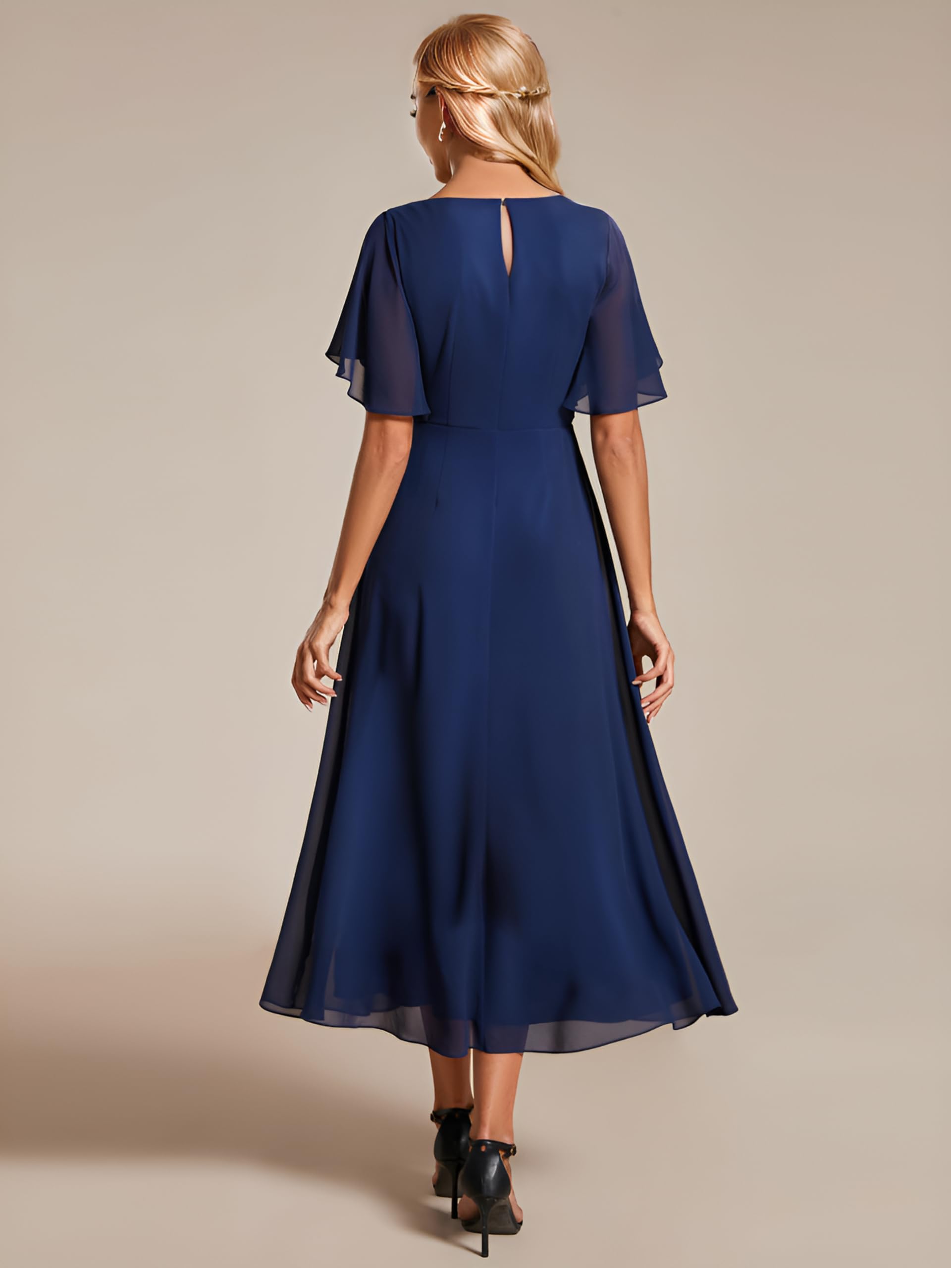Ever-Pretty Abendkleider Damen Elegant für Hochzeit Knöchellang Hochzeitsgäste Kleid Cocktailkleid Festliche Kleider EG02093