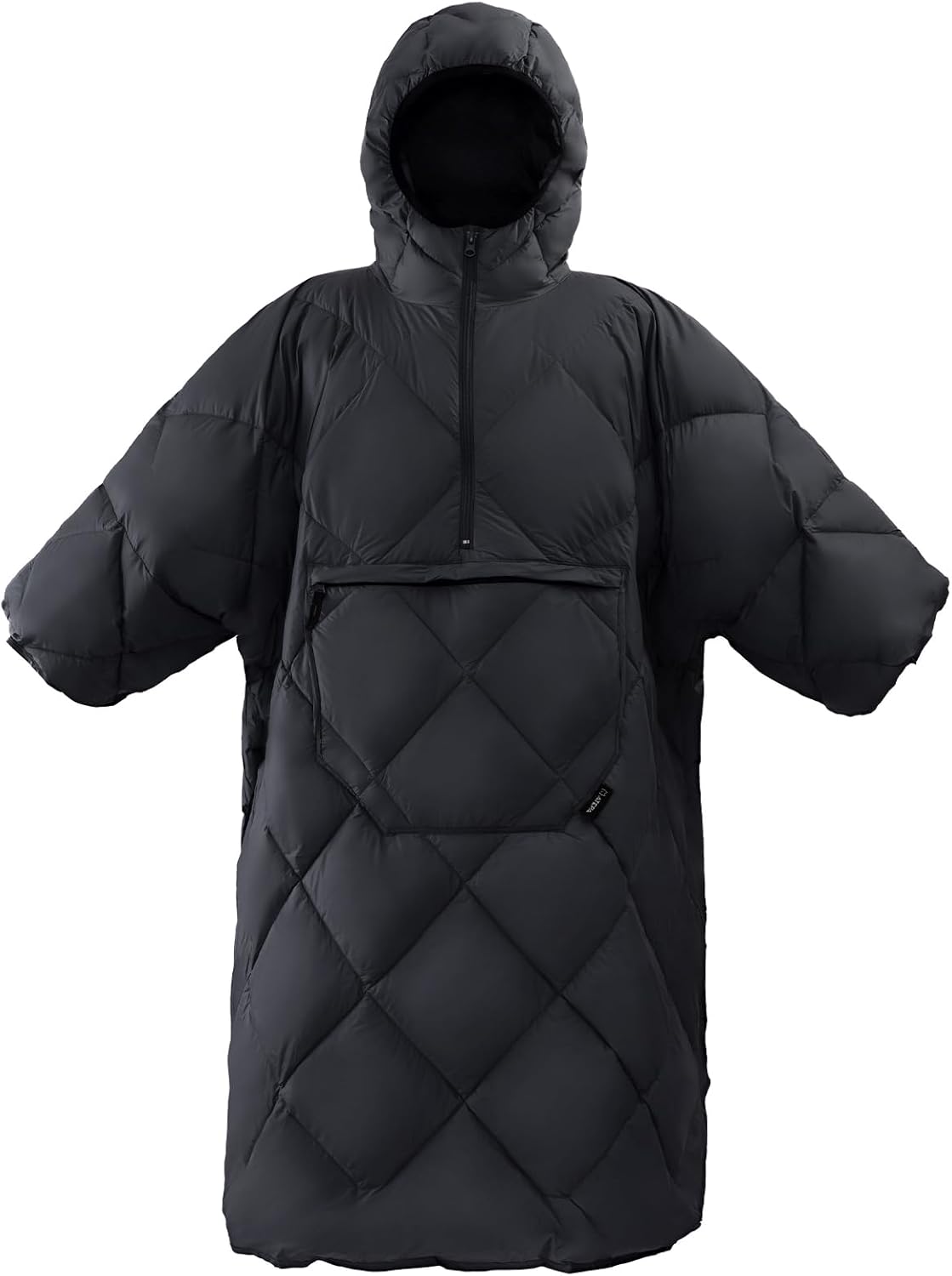 ATEPA Wearable Sleeping Bag, Recycled Warm Camping Wearable Blanket Poncho for Outdoor Sports, Camping Gifts for Women Men Black