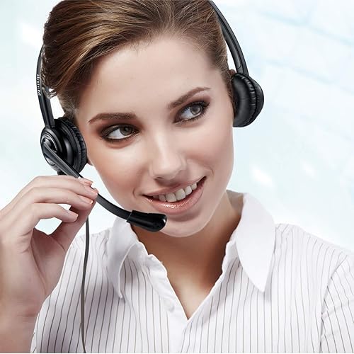 Miniatura 9 de MAIRDI Auriculares para teléfono celular con micrófono con cancelación de ruido, auriculares para computadora portátil de 0.138 in Jack para trabajo