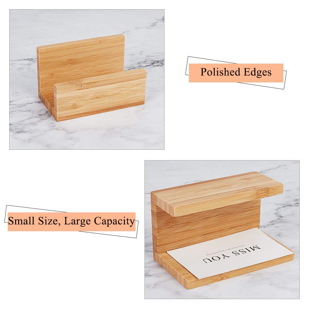 Porte-cartes De Visite En Bois De Bambou, Support De Cartes De Visite