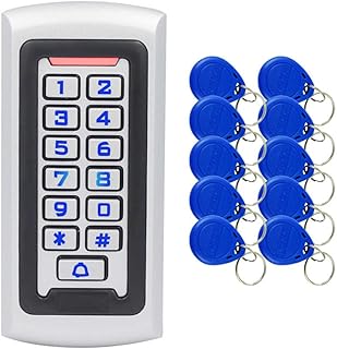 Stand Alone Access Control Keypad,Metal RFID Card Reader,Door Access Control System Lock,Electric Gate Opener,Gate Lock,2000 User,Wiegand 26-bit,Proximity 125Khz RFID Card Keyfob