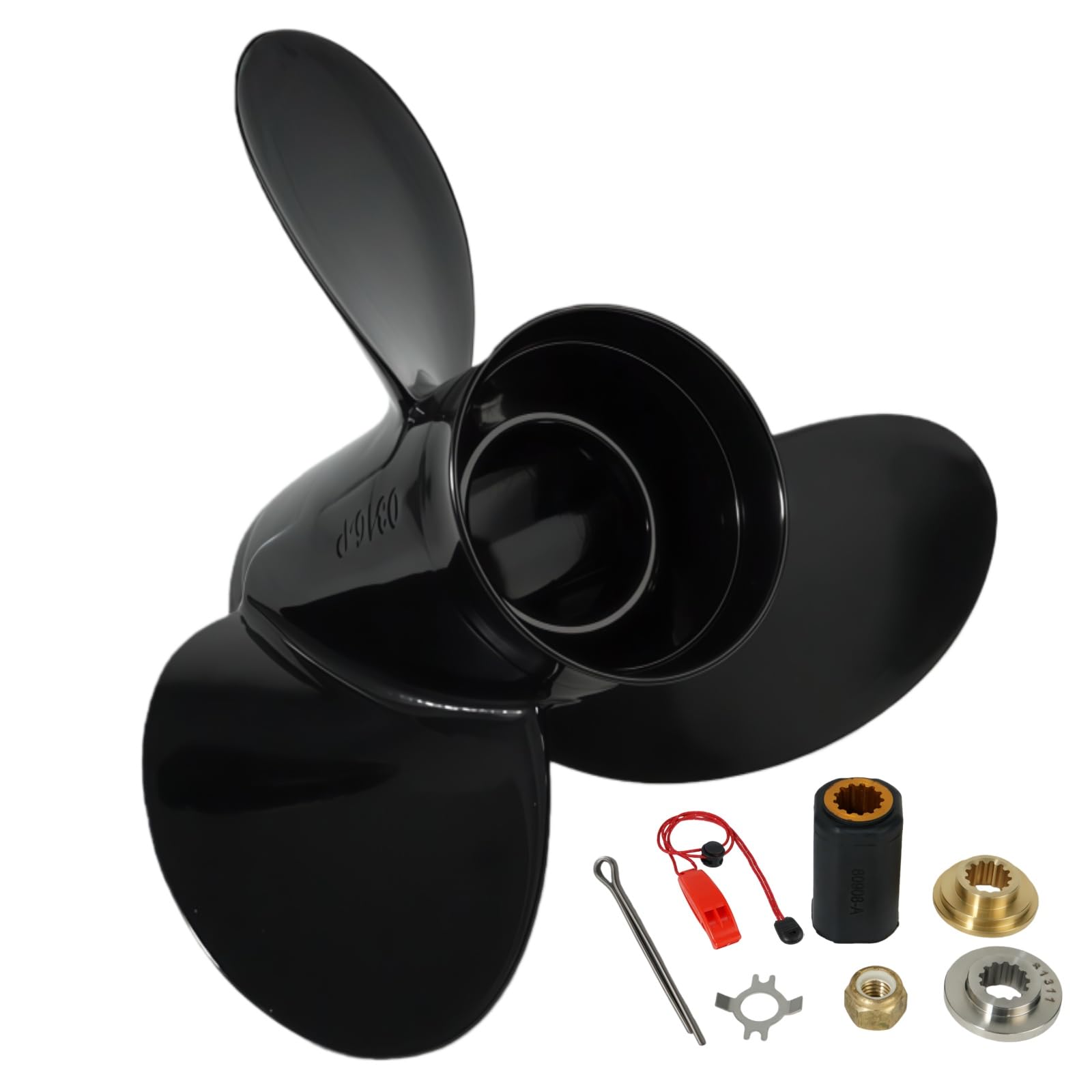10 1/8 x 15 Propeller passend für Mercury 25/30/35/40/45/50/55/60/70/75 PS, Upgrade OEM 13 Spline Tooth Aluminium Außenbord-Requisiten, rechts, 48-73140A45