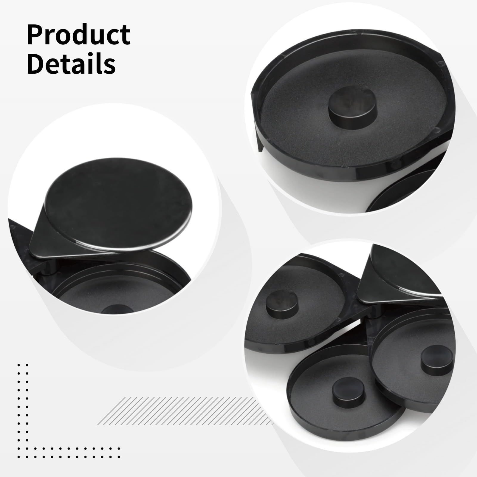 Bosreroy Black Margarita Rimmer Set with 3 Compartments for Salt, Sugar, and Lime Juice, Ideal for Cocktail Preparation
