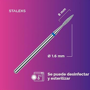 STALEKS PRO - DIAMANT BIT - Sharp Flame (Blue Ring) I Nail Burr Set I Sanding Kit for Electric Sanders I Nail Tip for Compatible Manicure Pedicure (FA11B016/8)