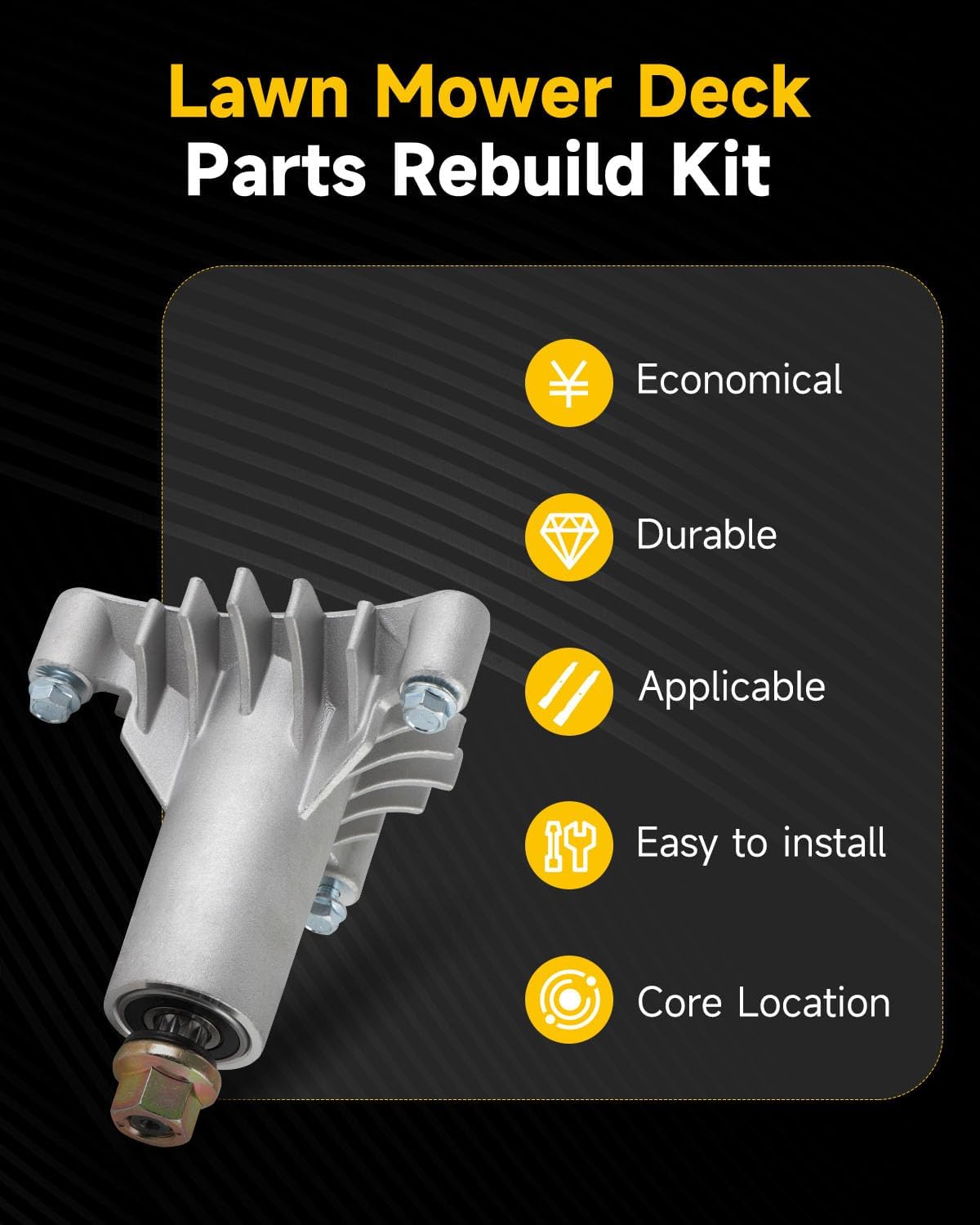 OCPTY Lawn Mower Deck Rebuild Kit 42", Mower Blade Rebuild Kit Fit for Sears, for Craftsman, Husqvarna LT1000 and LTX1000, 2 spindle assembly 2 Pulleys 2 Mower Blades