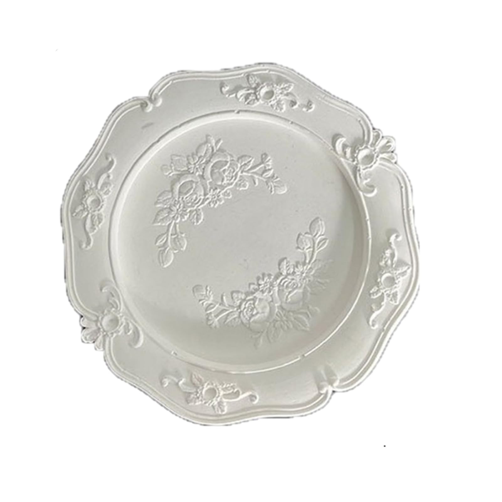 Glifora Embossed Jewellery Tray - Vintage Small Trinket Holder Dish for Rings, Necklaces, Bracelets and Keys, Decorative Dresser Storage Organiser Tray for Women and Girls