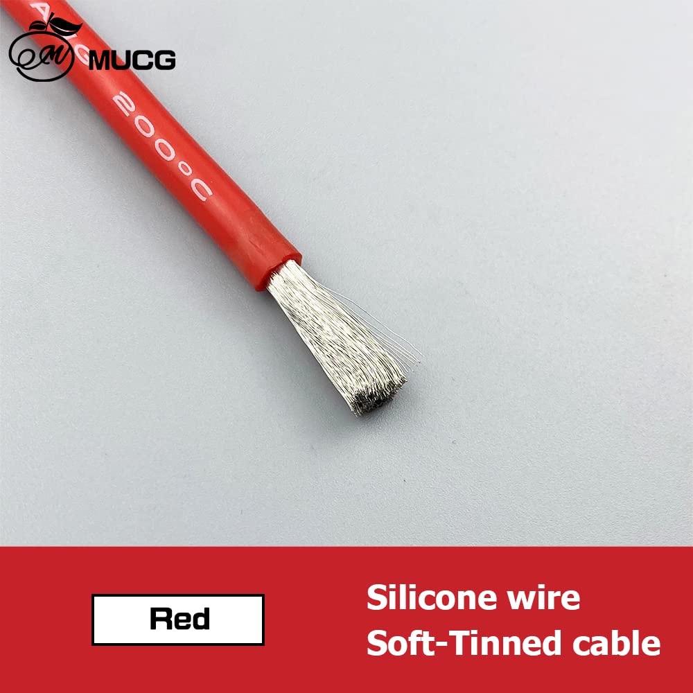 cable eléctrico Cable de 2 pines Cable de silicona Automotriz Negro Rojo Led Cables eléctricos planos 28 26 24 22 20 18 awg 18awg 16awg 14awg 12awg 10awg 8awg ( Color : Only Red , Size : 5M_24 AWG )