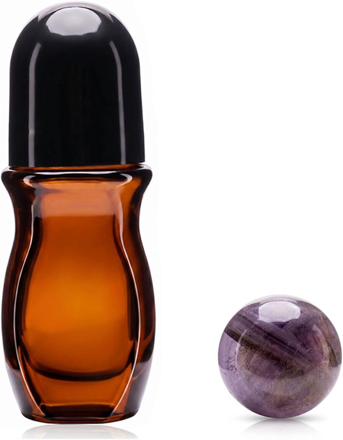 1 oz Purple Quartz Roller Glass Bottles,Refillable Roll On Container