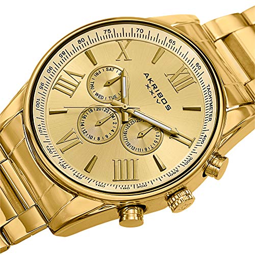 Image of Akribos XXIV Analog Gold Dial Men's Watch - AK736YG