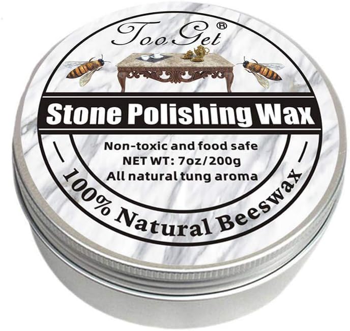 Stone Seasoning Beeswax Furniture Polish & Restoration Care Beeswax, Suit for Marble Furniture, Ceramic Tiles, Stone Floor, Walls Polish Protection - 7 OZ