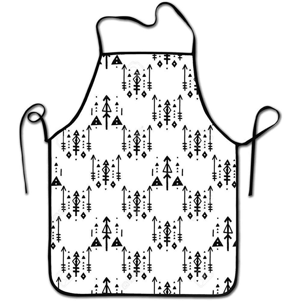 QIAOJI Funny Unisex Character Kitchen Aztec Chef Aprons Easy Clean Adult Cooking Guide Apron Waterproof