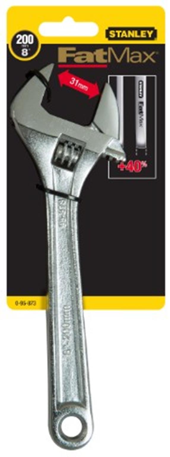 STANLEY 0-95-876 Clé À Molette Gamme FATMAX - Clé Forgée En Acier - Finition Anti-Corrosion - Marquage Laser - 5 Dimensions - Poignée Large - Ouverture 34Mm - Normes Iso 6787 Et Din 3117