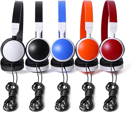 Miniatura 10 de Keewonda Auriculares al por mayor a granel para el aula (KW-X25), paquete de 25 auriculares para niños a granel plegables para escuela, laboratorio