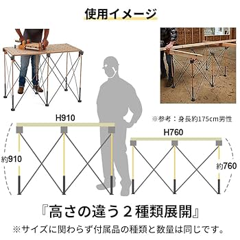Amazon.co.jp: 作業台 折りたたみ DIY ワークベンチ (高さ(約