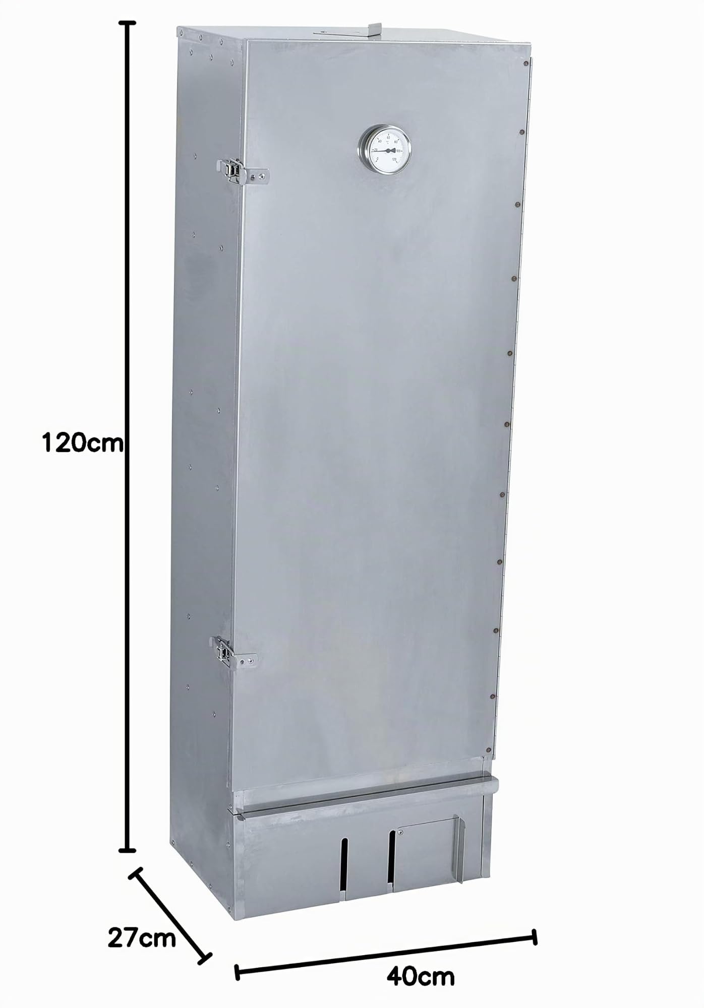 Fumoir XXL en acier inoxydable - Hauteur 120 cm - Avec thermomètre et de nombreux accessoires ohne zusätzliche Heizung