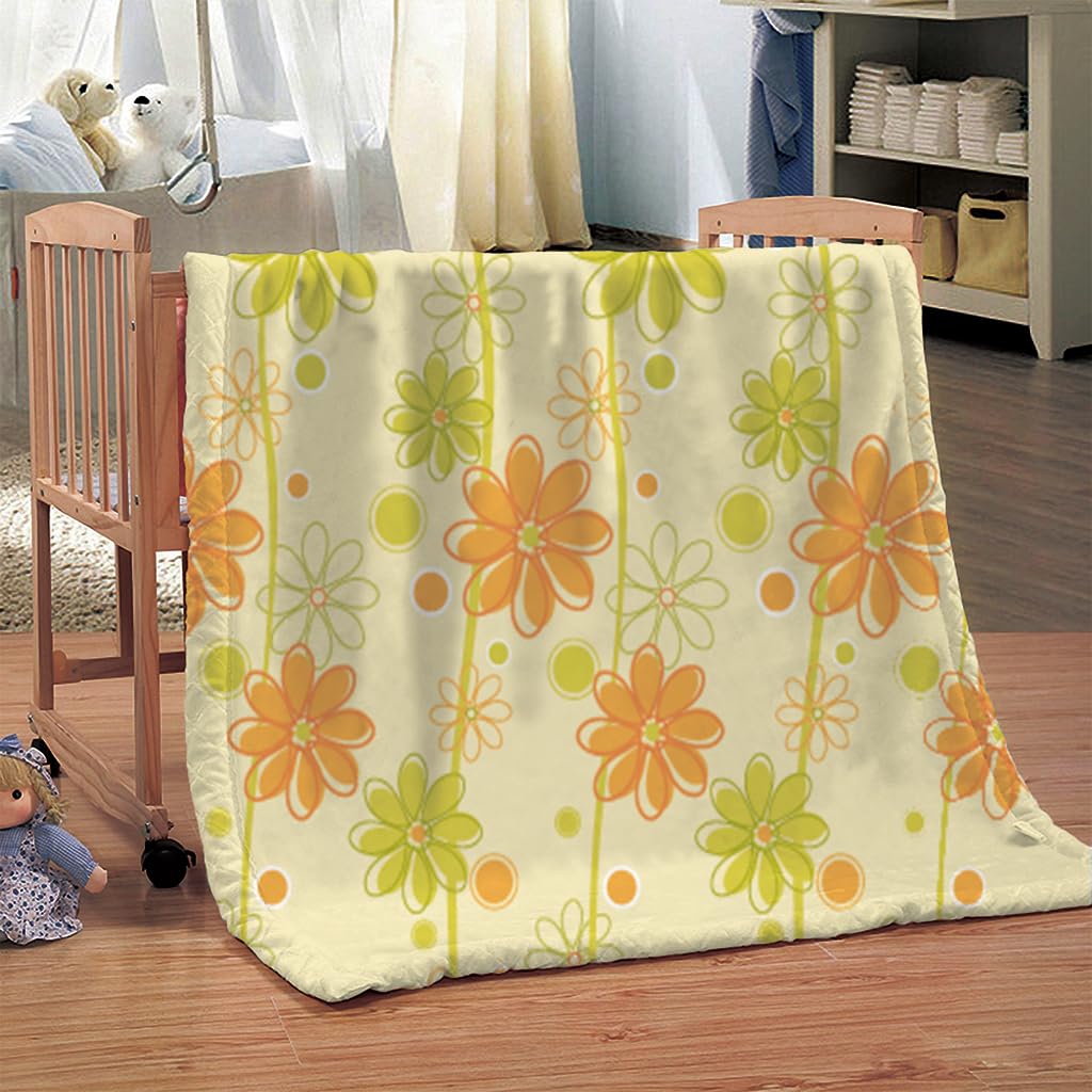 Mantas para Cama De Franela Invierno para Infantil Y Adulto 150X200Cm Manta Polar De Felpa De Microfibra Suave para Sofá, 3D Flores Coloridas Patrón, Cálida Y Transpirable