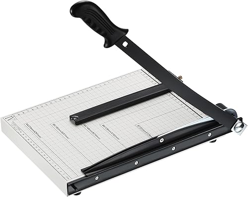 Miniatura 10 de YOKIVE Cortador de papel B4 apilado, cortador de papel de 12 hojas de metal, mango ergonómico, ideal para el hogar, oficina, uso diario (blanco,