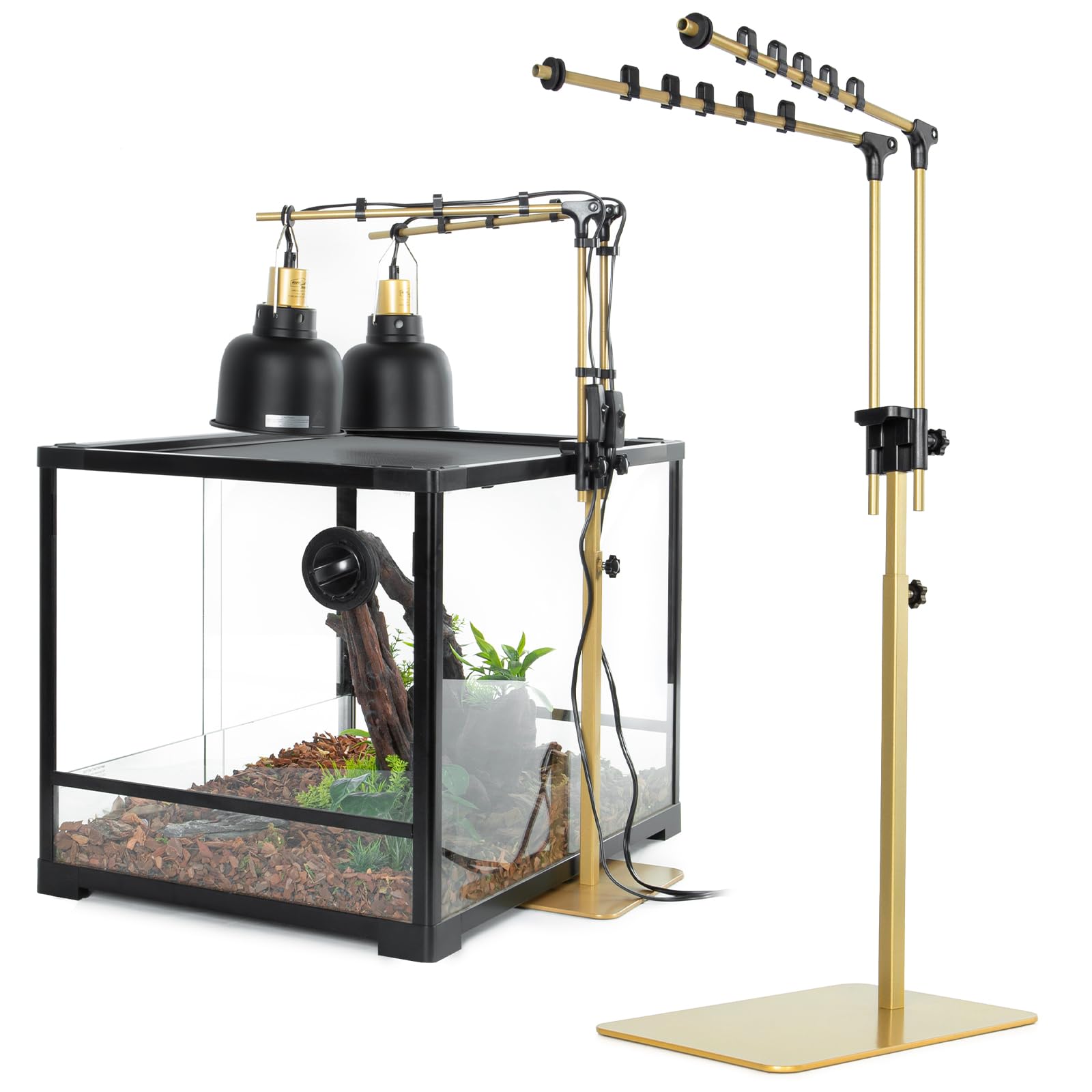 Metal Dual Reptile Lamp Stand 17 36 Adjustable Desertcart