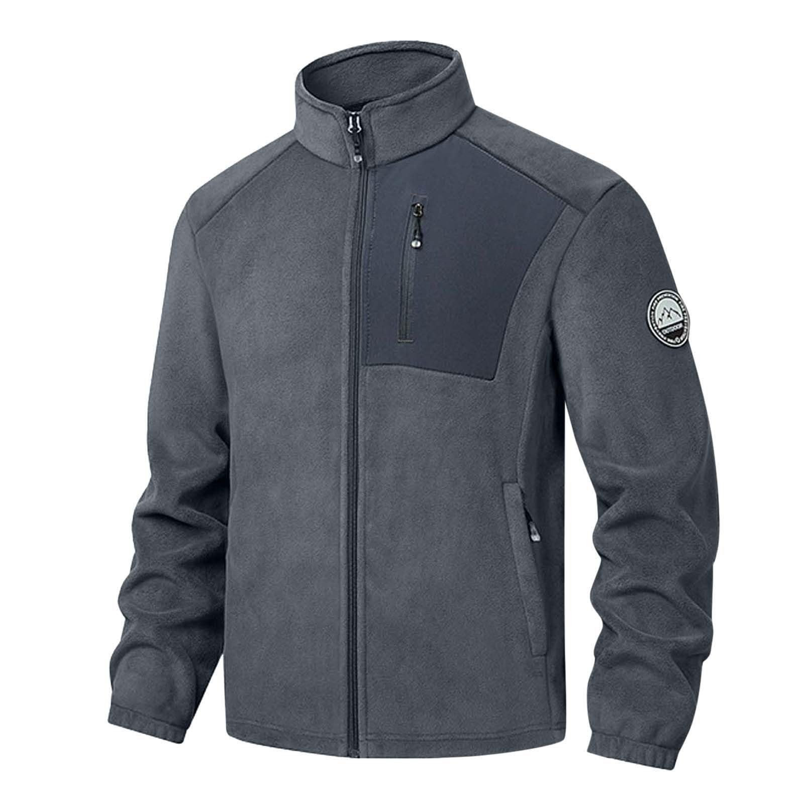 Forros Polares para Hombre, Chaqueta Polar Bordada para otoño/Invierno. Chaqueta Polar Doble.