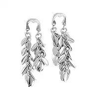 Elrcryon Gold Leaf Earrings For Women Elegant 22K Gold Plated Leaf Dangle Drop Tassel Earrings Bohemian Statement Jewelry for Party/Evening Wear Gift for Birthday Xmas